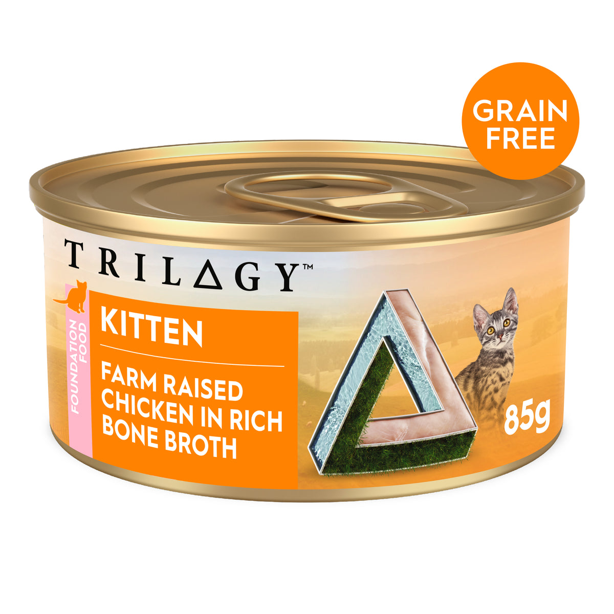 TRILOGY KITTEN FARM RAISED CHICKEN IN BONE BROTH 85G Trilogy au